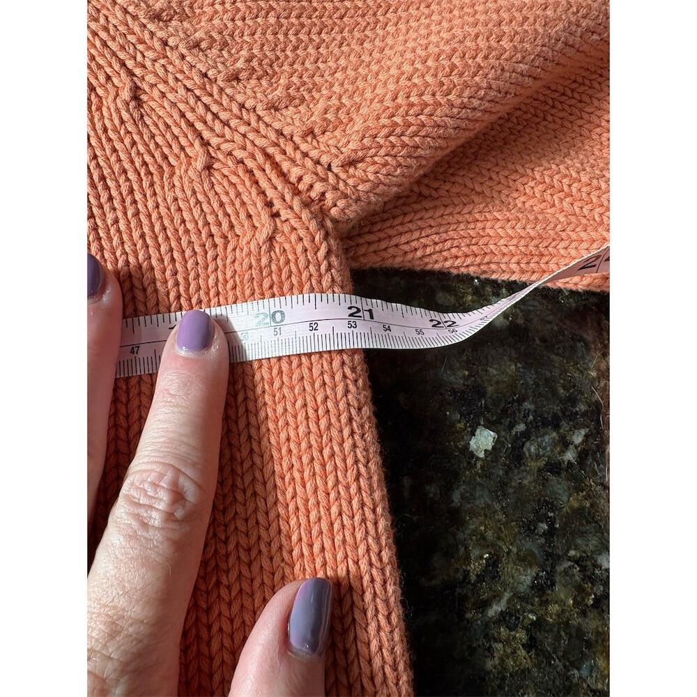 Chico's Cardigan Sweater Womens Size 2 Large Orange Chunky Knit Button - Picture 10 of 10
